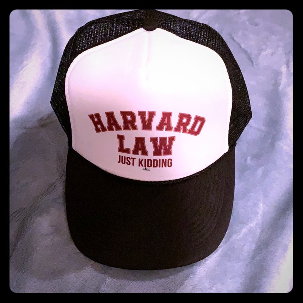 HippieRunner Trucker Hat Harvard Law JK NWOT